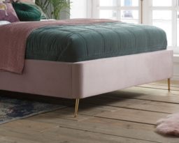 Lottie - King Size - Ottoman Bed Frame - Pink - Velvet - Art Deco -  5FT - Happy Beds - thumbnail 6