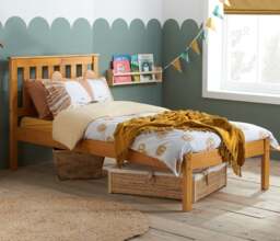 Denver - Double Antique Solid Pine Wooden Bed Frame - 4ft6 - Happy Beds - thumbnail 2