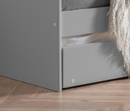 Elba - Single - Day Bed - Guest Bed Trundle - Light Grey - Wooden - 3ft - Happy Beds - thumbnail 7
