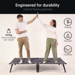 Jay-Be – Small Double - Compact Folding Bed with Rebound e-Fibre Mattress – White/Black – Metal/Fabric – 4ft - thumbnail 8