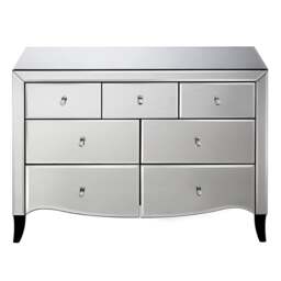 Palermo - Mirrored 3 + 4 Drawer Chest - Mirror - Mirror/Wooden - Happy Beds - thumbnail 2