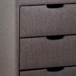 Milton - 3-Drawer Bedside Table - Grey - Fabric - Happy Beds - thumbnail 5
