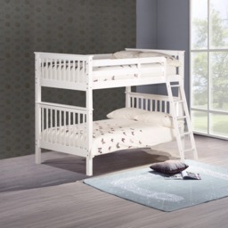 Malvern - Kids White Wooden Sleeper Bunk Bed - Quadruple - 4ft - Happy Beds - thumbnail 1