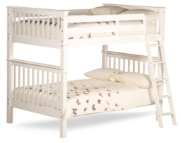 Malvern - Kids White Wooden Sleeper Bunk Bed - Quadruple - 4ft - Happy Beds - thumbnail 2