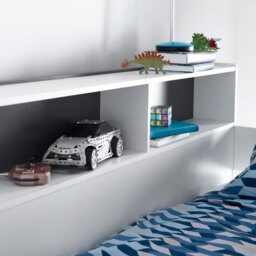 Ersa - Single - Kids Mid Sleeper Bed Bed - Storage and Desk - Grey and White - Wooden - 3ft - Happy Beds - thumbnail 5
