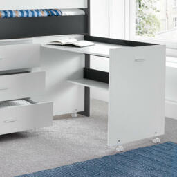 Ersa - Single - Kids Mid Sleeper Bed Bed - Storage and Desk - Grey and White - Wooden - 3ft - Happy Beds - thumbnail 8