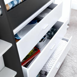 Ersa - Single - Kids Mid Sleeper Bed Bed - Storage and Desk - Grey and White - Wooden - 3ft - Happy Beds - thumbnail 4