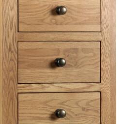 Marlborough - 7 Drawer Narrow Chest - Oak - Wooden - Happy Beds - thumbnail 4