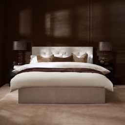 Peggy - Double - Ottoman Storage Bed - Natural - Fabric - 4ft6 - thumbnail 3