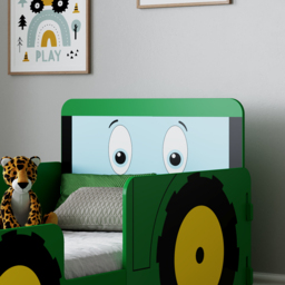Tractor - Children's Toddler Bed - Green - Wood - 70x140cm - Happy Beds - thumbnail 2