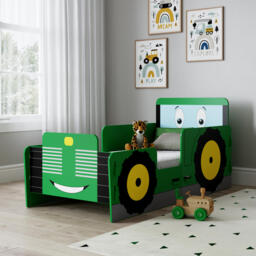 Tractor - Children's Toddler Bed - Green - Wood - 70x140cm - Happy Beds - thumbnail 1