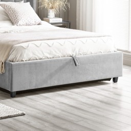 Taylor - Super King Size - Winged Ottoman Storage Bed - Grey - Fabric - 6ft - thumbnail 6