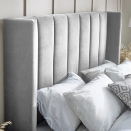 Taylor - Super King Size - Winged Ottoman Storage Bed - Grey - Fabric - 6ft - thumbnail 4