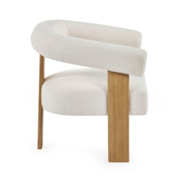 Freya - Accent Chair - White - Boucle Fabric - Happy Beds - thumbnail 6