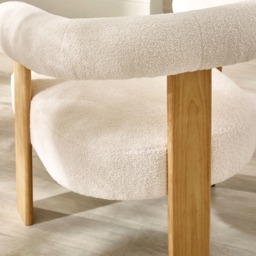 Freya - Accent Chair - White - Boucle Fabric - Happy Beds - thumbnail 4
