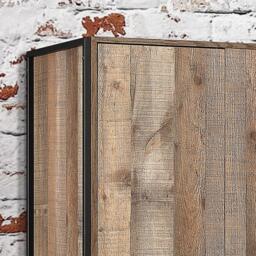 Urban Rustic - 2 Door Wardrobe - Oak/Black - Wooden/Metal - Happy Beds - thumbnail 2
