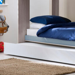 Mars - Single - Kids Bunk Bed - Storage and Underbed Trundle - Pastel Blue - Wooden - 3ft - Happy Beds - thumbnail 5