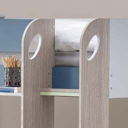Mars - Single - Kids Bunk Bed - Storage and Underbed Trundle - Pastel Blue - Wooden - 3ft - Happy Beds - thumbnail 4