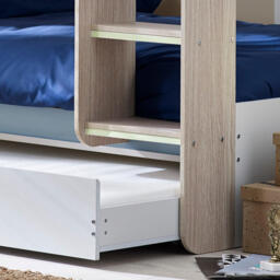 Mars - Single - Kids Bunk Bed - Storage and Underbed Trundle - Pastel Blue - Wooden - 3ft - Happy Beds - thumbnail 6