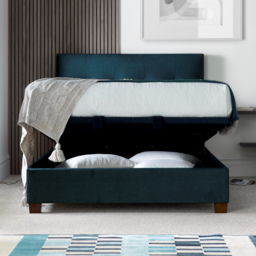 Walkworth - Super King Size - Fabric Ottoman Storage Bed - Blue - Fabric - 6ft - Happy Beds - thumbnail 6