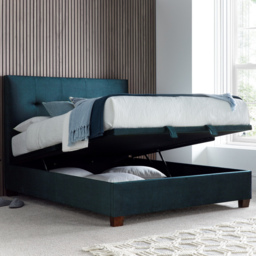 Walkworth - Super King Size - Fabric Ottoman Storage Bed - Blue - Fabric - 6ft - Happy Beds - thumbnail 2