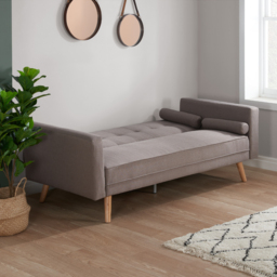 Ethan - Sofa Bed - Grey - Linen - Happy Beds - thumbnail 2