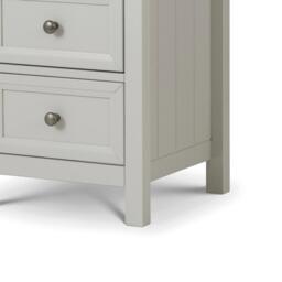 Maine - 5 Drawer Tall Chest - Dove Grey - Wooden - Happy Beds - thumbnail 4
