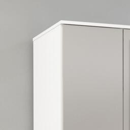 Lynx - 3 Door Combination Wardrobe With Mirror - White/Grey - Mirror/Wooden - Happy Beds - thumbnail 4