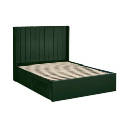 Leila - King-Size - Storage Bed - Green - Velvet - 5ft - thumbnail 5