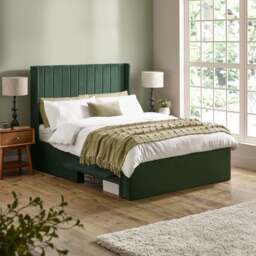 Leila - King-Size - Storage Bed - Green - Velvet - 5ft
