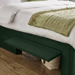 Leila - King-Size - Storage Bed - Green - Velvet - 5ft - thumbnail 4