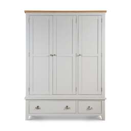 Richmond - 3 Door Combination Wardrobe - Grey/Oak - Wooden - Happy Beds - thumbnail 3