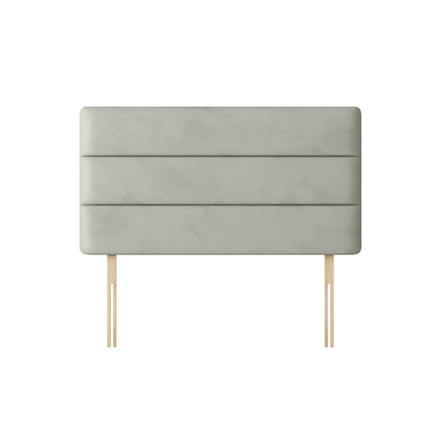 Cornell - Single - Lined Headboard - Light Silver - Velvet - 3ft - Happy Beds - image 1