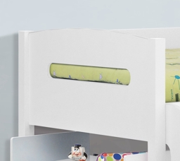 Kimbo - Single - Kids Cabin Bed - Storage and Desk - White - Wooden - 3ft - Happy Beds - thumbnail 4