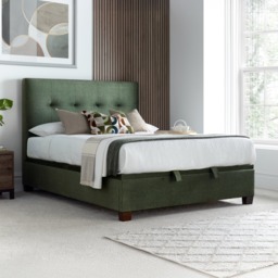 Walkworth – King Size – Fabric Ottoman Storage Bed - Green - Fabric – 5ft – Happy Beds - thumbnail 1
