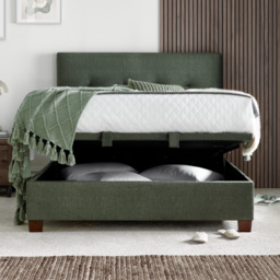 Walkworth – King Size – Fabric Ottoman Storage Bed - Green - Fabric – 5ft – Happy Beds - thumbnail 4