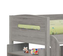 Kimbo - Single - Kids Mid Sleeper Cabin Bed - Grey - Wood - 3ft - Happy Beds - thumbnail 2