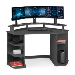 Orbit - Corner Gaming Desk - Grey - Wooden - Happy Beds - thumbnail 6