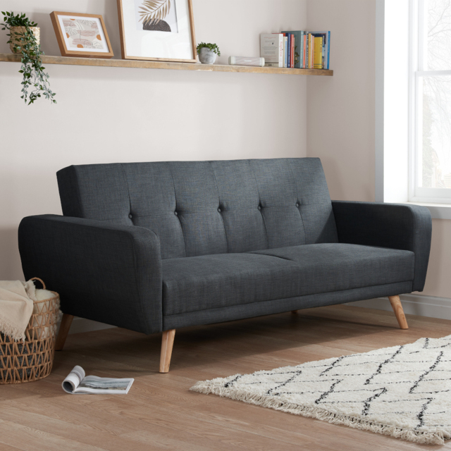 Farrow - 3 Seater Sofa Bed - Grey - Fabric - Happy Beds - image 1