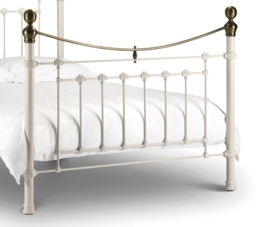 Victoria - King Size - White - Metal - High Foot-End Bed - 5ft - Happy Beds - thumbnail 4