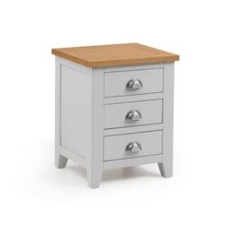 Richmond - 3 Drawer Bedside Table - Grey/Oak - Wooden - Happy Beds - thumbnail 1