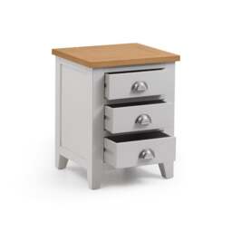 Richmond - 3 Drawer Bedside Table - Grey/Oak - Wooden - Happy Beds - thumbnail 2