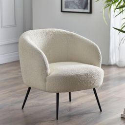 Gigi – Boucle Accent Chair – Ivory – Boucle Fabric - thumbnail 1