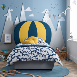 Balloon - Kids’ Bed - Blue and Yellow - Fabric - 3ft - Happy Beds - thumbnail 1
