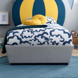 Balloon - Kids’ Bed - Blue and Yellow - Fabric - 3ft - Happy Beds - thumbnail 4