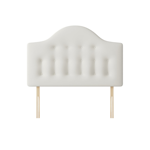 Victor - Super King Size - Buttoned Headboard - White - Fabric - 6ft - Happy Beds - image 1