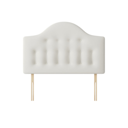 Victor - Super King Size - Buttoned Headboard - White - Fabric - 6ft - Happy Beds