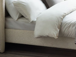 Eden - Double - Bed Frame - Off White/Ivory - Boucle Fabric - 4ft6 - Happy Beds - thumbnail 3
