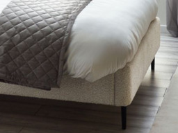 Eden - Double - Bed Frame - Off White/Ivory - Boucle Fabric - 4ft6 - Happy Beds - thumbnail 4