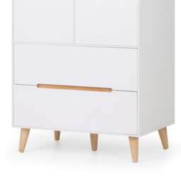 Alicia - 2 Door Combination Wardrobe - White/Oak - Wooden - Happy Beds - thumbnail 6